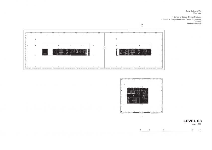 Floor plan of The Royal College of Art by Herzog & de Meuron