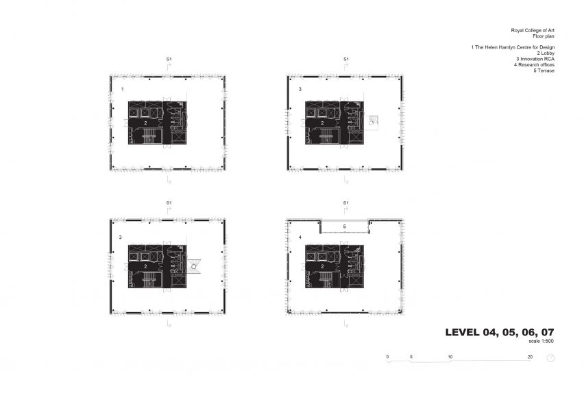 Floor plan of The Royal College of Art by Herzog & de Meuron