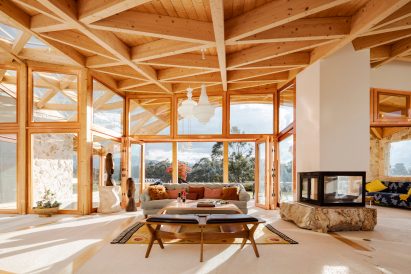 Earthy materials in living room