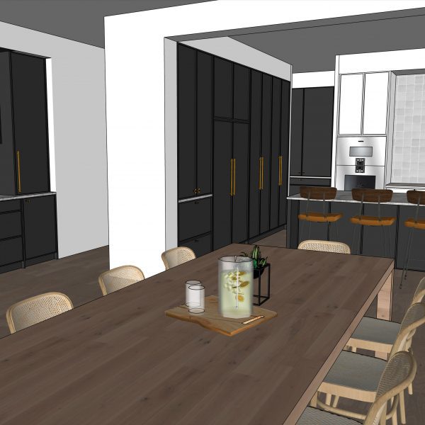 SketchUp model of a kitchen interior at The Little Design Corner