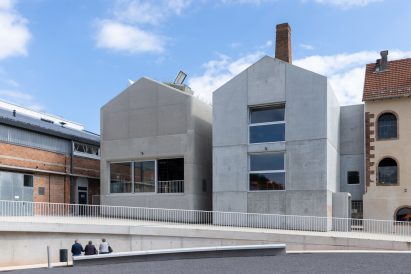 Concrete buildings at Site Verrier de Meisenthal museum 