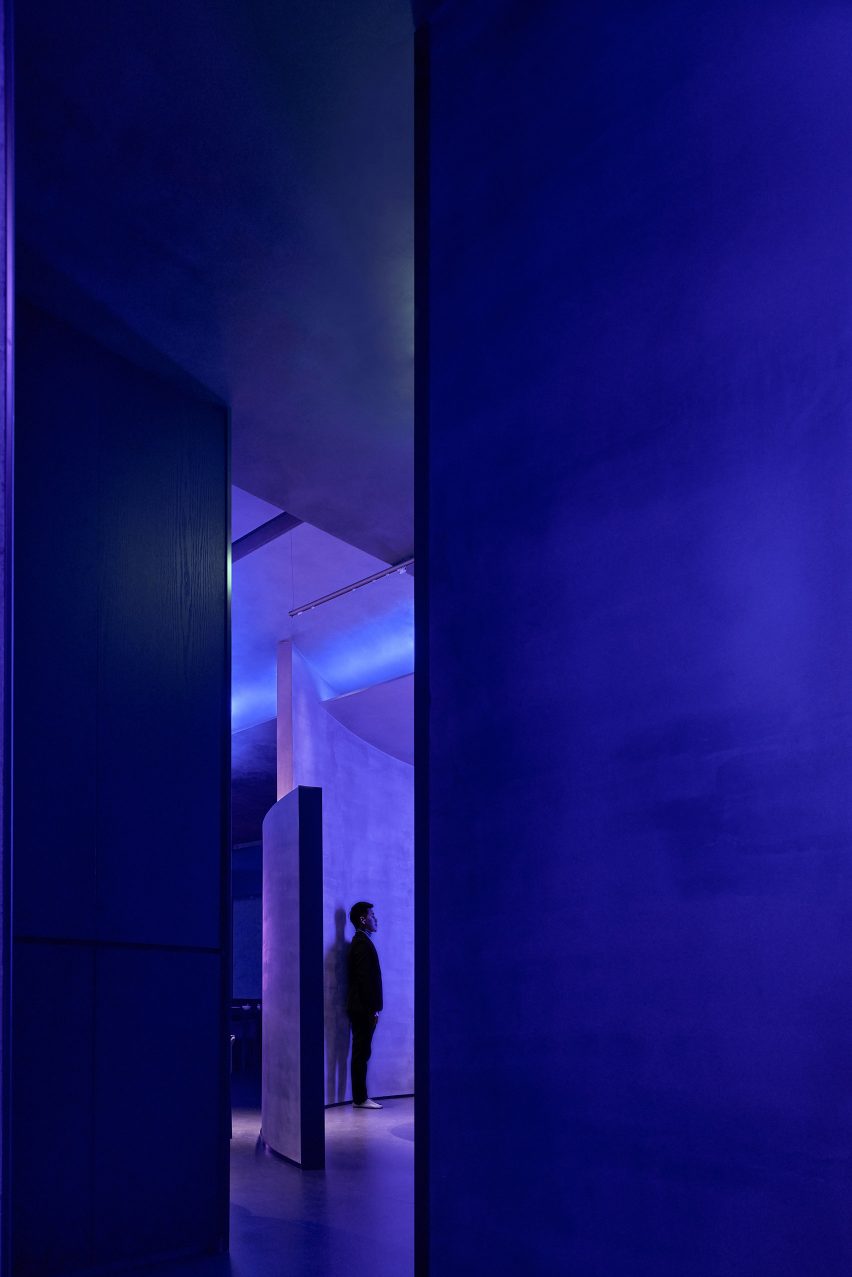Curved partitions inside Shanghai's Taste of Dadong restaurant by AD Architecture