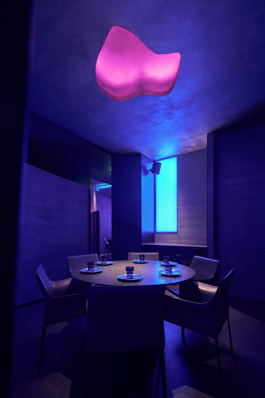 Curved partitions feature inside Shanghai's Taste of Dadong restaurant, designed by AD Architecture