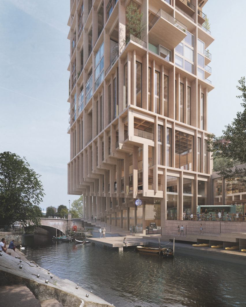 Visualisation of a CLT skyscraper structure