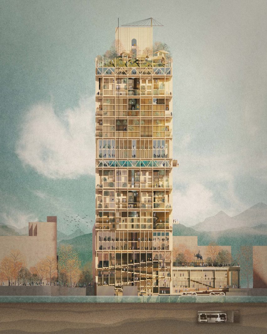 Illustration of The Regenerative High-Rise by Haptic and Ramboll