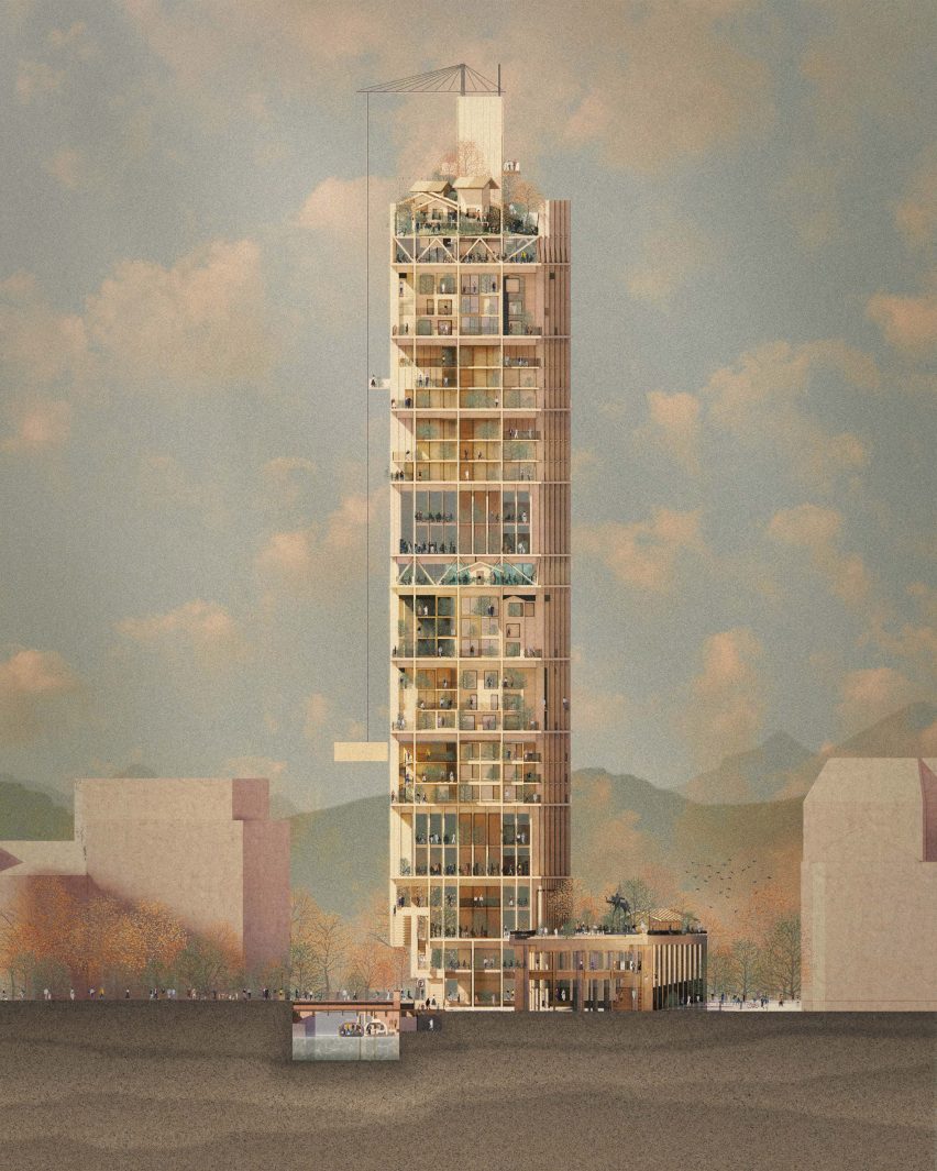 Illustration of The Regenerative High-Rise by Haptic and Ramboll