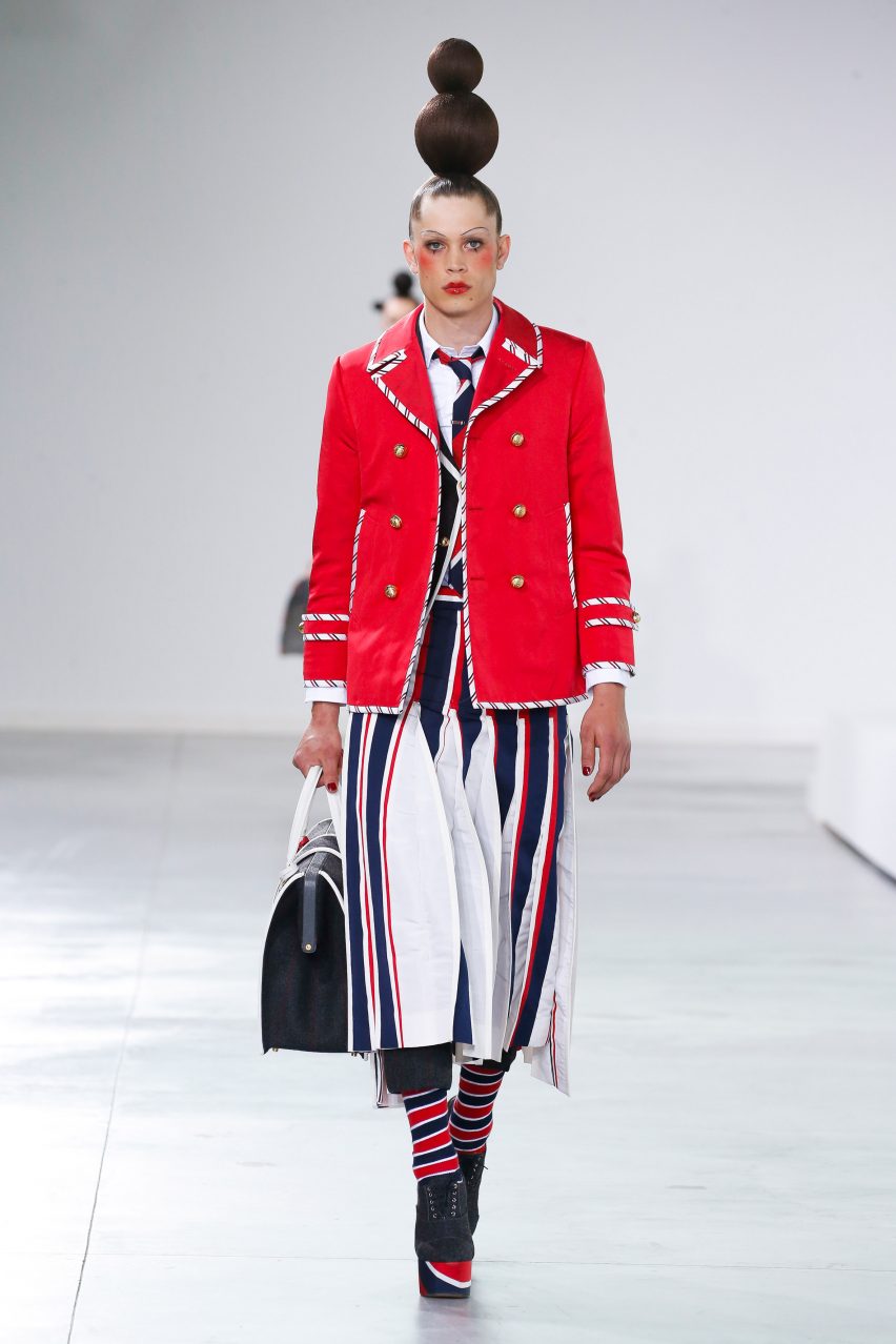 Thom Browne Autumn Winter 2022 show was inspired by toys and featured sculptural tailoring