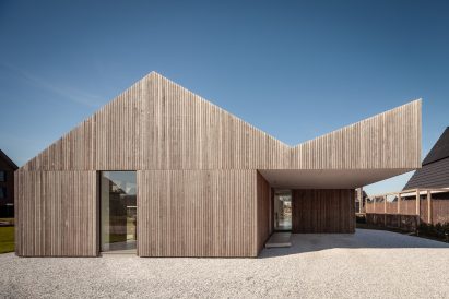 Exterior image of Villa K2 and its angular profile