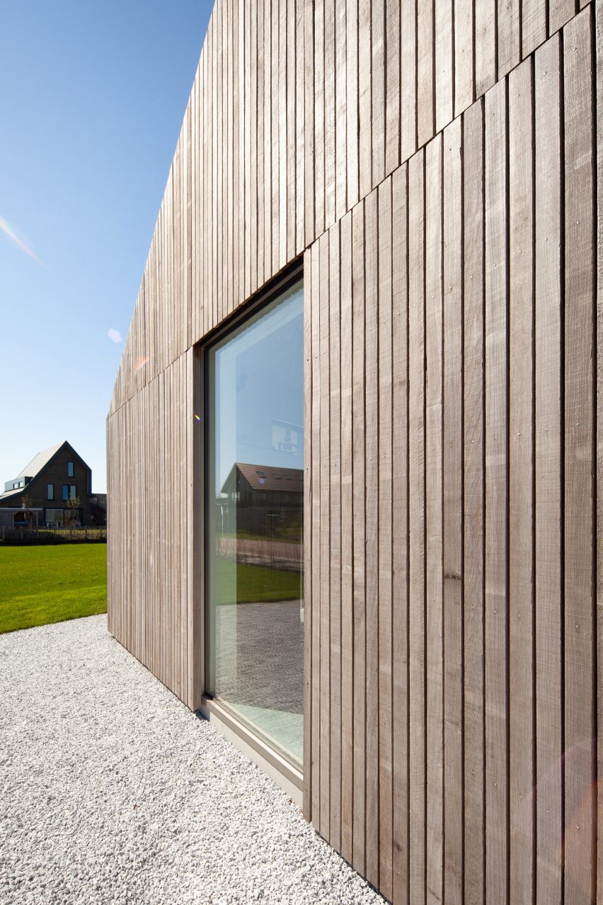 Villa K2 is a timber-clad home in The Hague with an angular roof