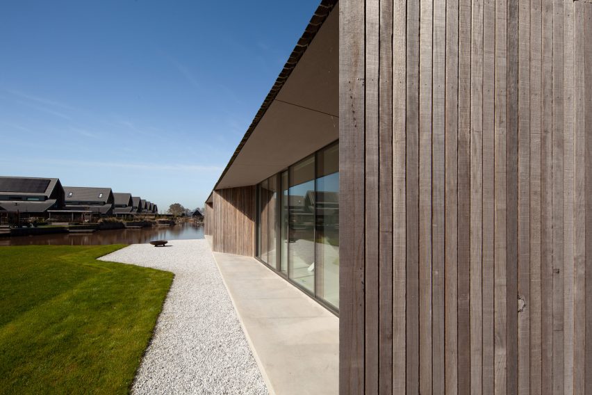 Villa K2 is a timber-clad home in The Hague with an angular roof