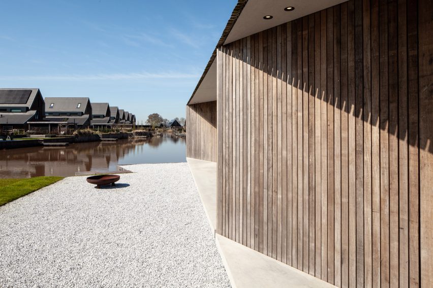 Villa K2 is a timber-clad home in The Hague with an angular roof