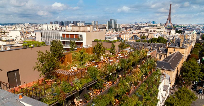 Villa M is a hotel in Paris that was designed by Triptyque and Philippe Starck