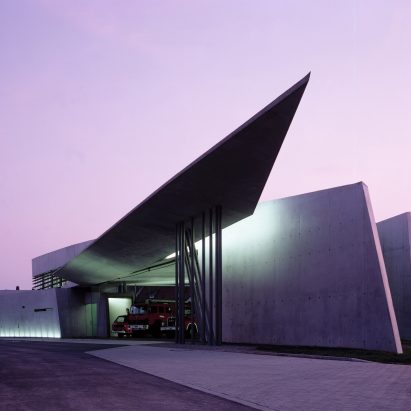 Exterior of Vitra Fire Station by Zaha Hadid Architects