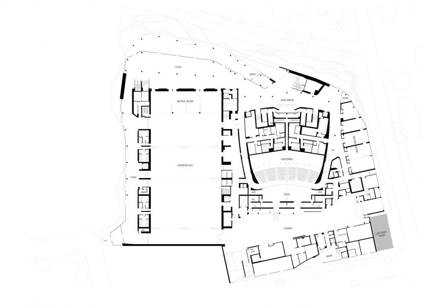 Ground floor plan of Te Pae Convention and Exhibition Centre