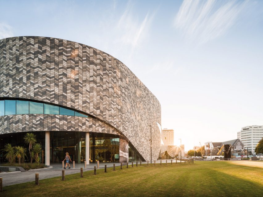 Tiled facade of the Te Pae Convention and Exhibition Centre