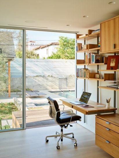 Office space with backyard pool