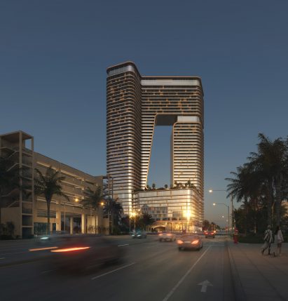 The Broward at night