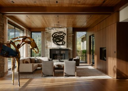 Fireplace with living room