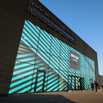 Image of the Design London logo on a building