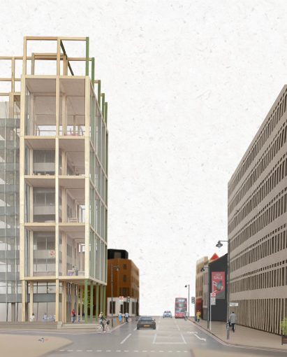 A render of a building in Shoreditch