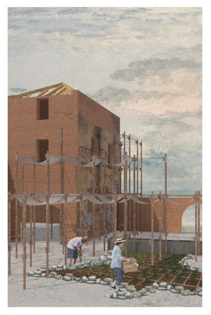A render of a green space in Peckham