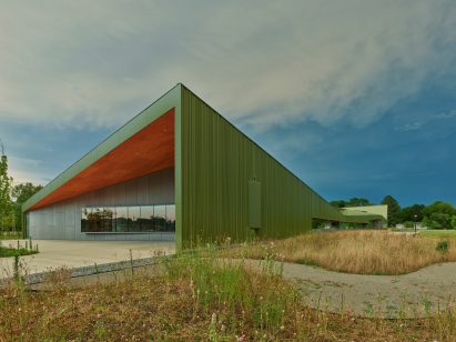 Lime green building thaden school