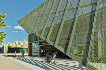 Metal mesh canopy thaden school