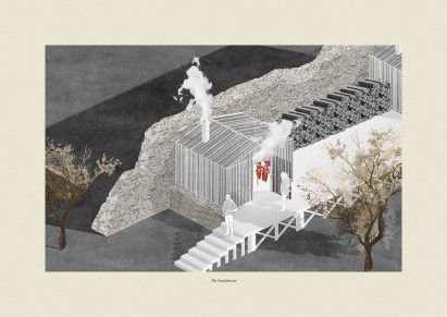 An architectural illustration of The SmokeHouse