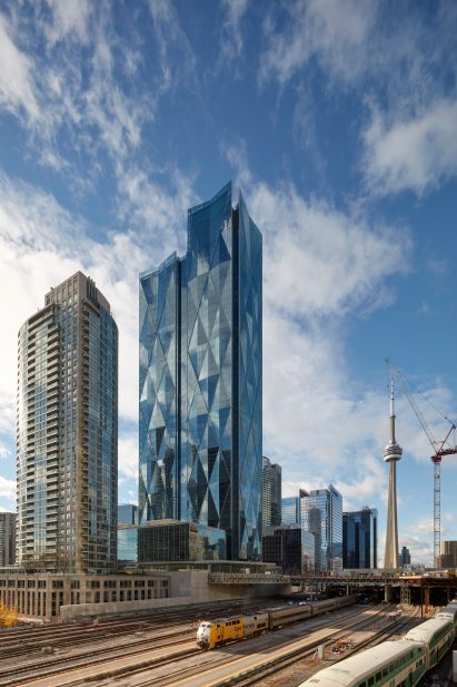 Wilkinsoneyre Toronto tower with train in foreground
