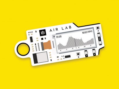 A graphic image of a design used to measure air quality