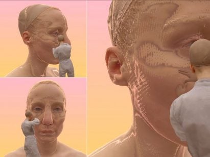A photograph of a person as part of a project that explores beauty and technology