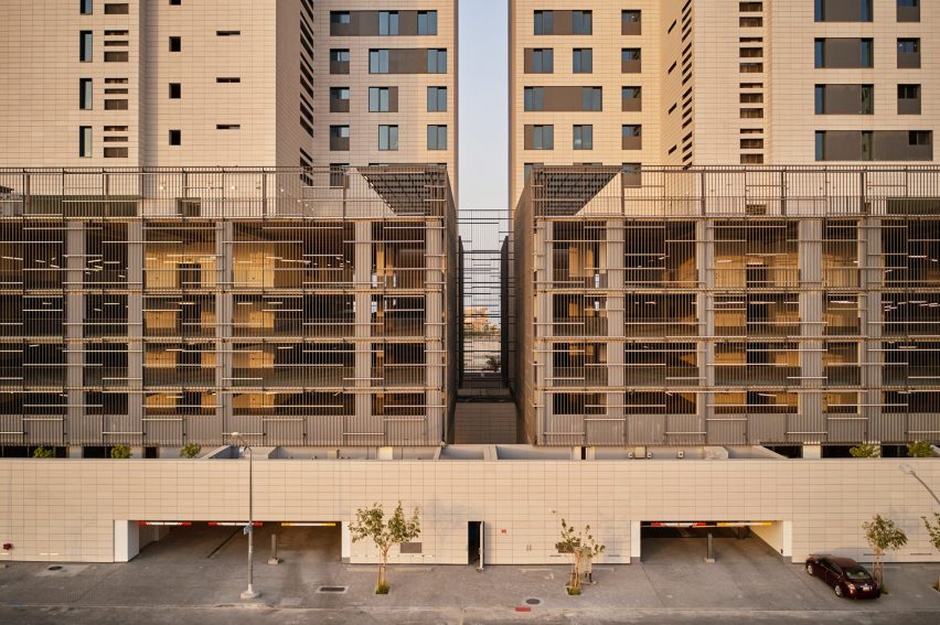 Tamdeen Square is a collection of residential towers that was designed by AGi Architects