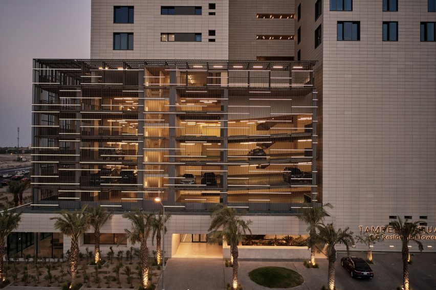 Tamdeen Square is a collection of residential towers that was designed by AGi Architects