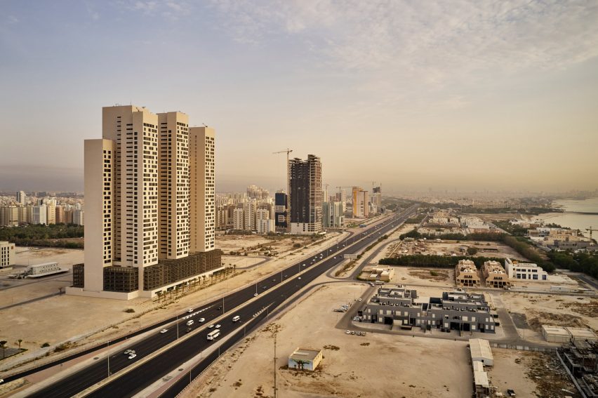 Tamdeen Square is a collection of residential towers that was designed by AGi Architects