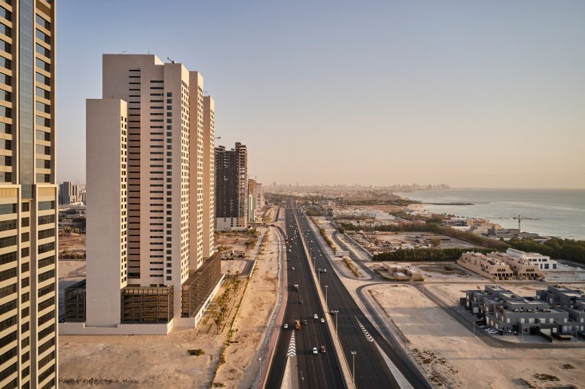 Tamdeen Square is a collection of residential towers that was designed by AGi Architects