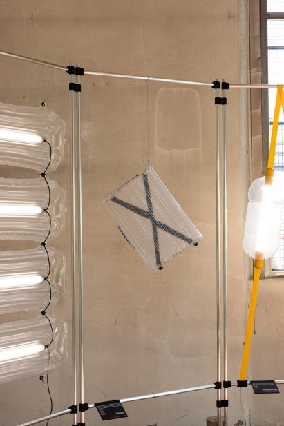 See-through suitcase by Muthesisus University students at Alcova at Milan design week 2022