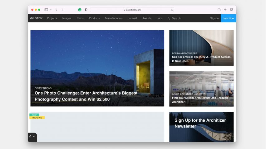 Architizer website
