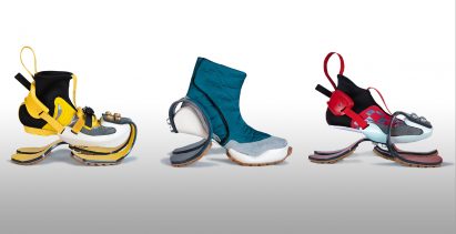 Three show designs with exaggerated spring heels