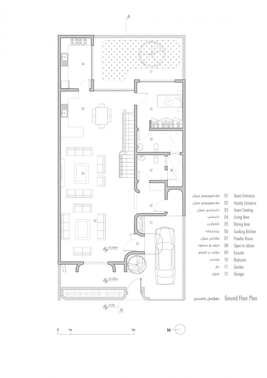 Floor plan of Bakrajo House in Sulaymaniyah by Zakaa