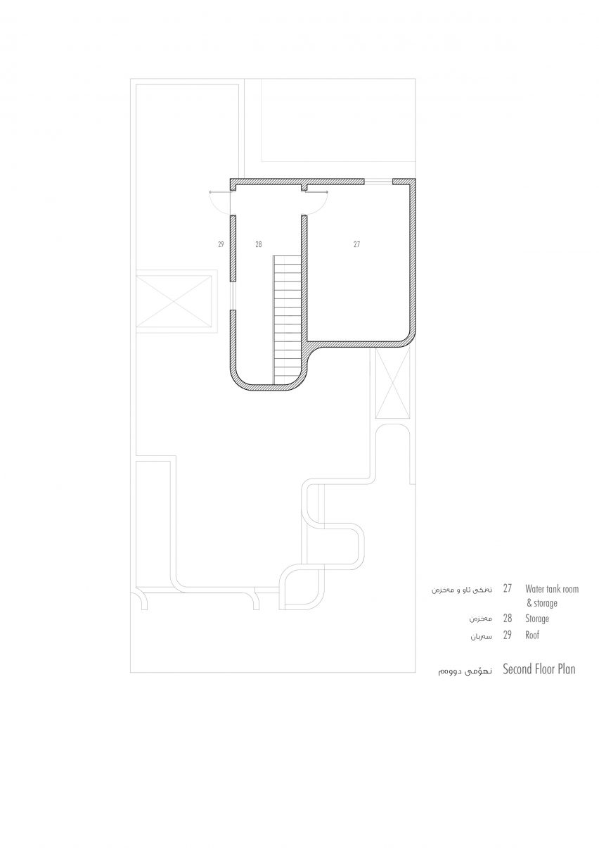 Floor plan of Bakrajo House in Sulaymaniyah by Zakaa