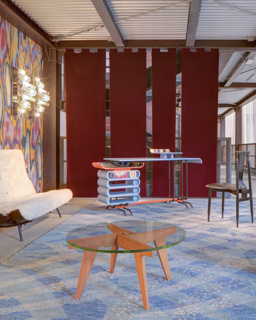Furniture by Bethan Laura Wood exhibited inside a living room