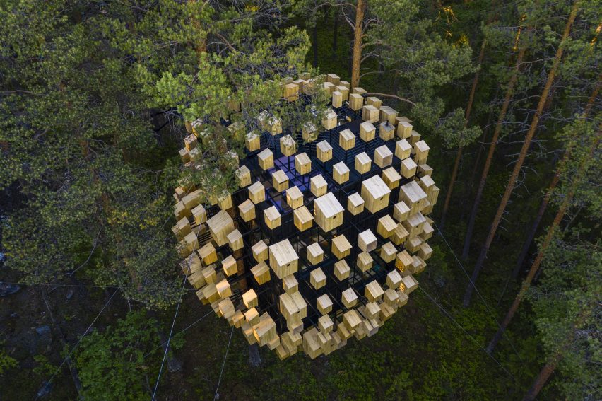 Biosphere treehouse at the Treehotel by BIG