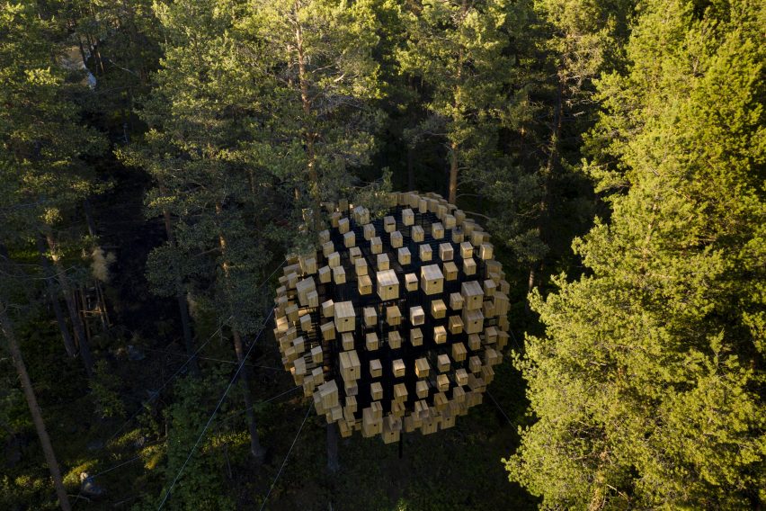 Biosphere treehouse at the Treehotel by BIG