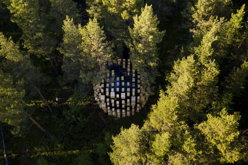 Biosphere treehouse at the Treehotel by BIG