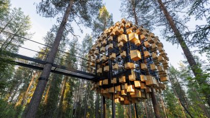 Biosphere hotel room at the Treehouse hotel in Swedish Lapland