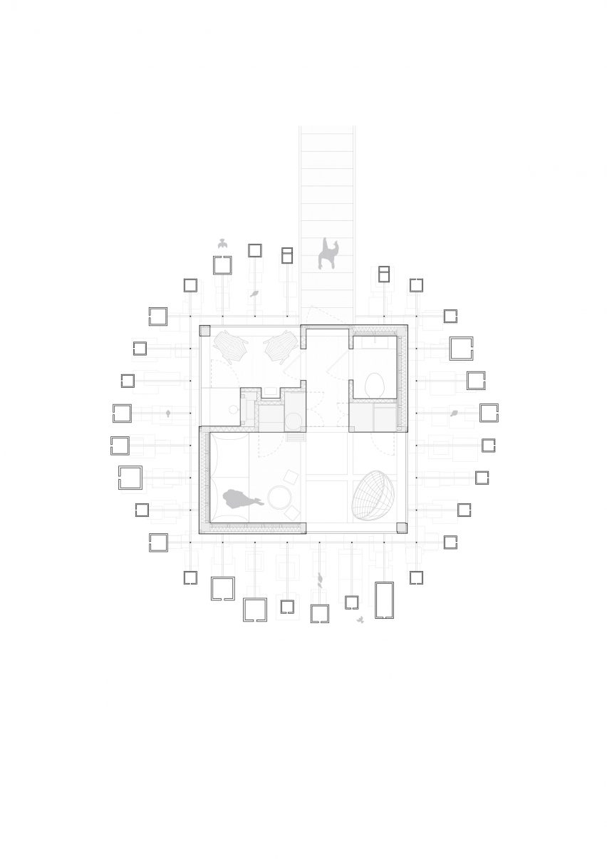 Biosphere hotel room at the Treehouse hotel in Swedish Lapland by BIG plans
