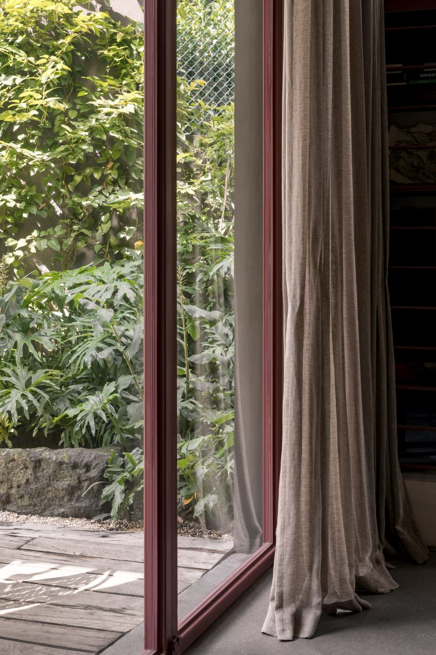 Drapes leading to patio