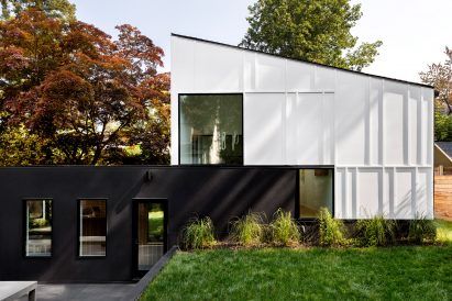 Back facade white and black