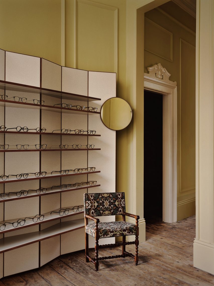 Interiors of Cubitts eyewear shop in Belgravia, London designed by Child Studio