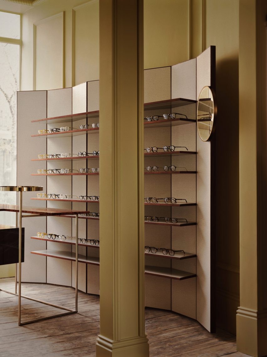Interiors of Cubitts eyewear shop in Belgravia, London designed by Child Studio